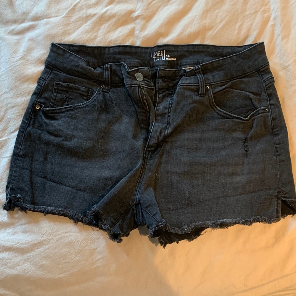 Time and Tru Women's Dark Gray Jean Shorts